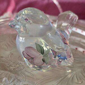 Rare Fenton Song Bird 95th Anniversary Limited Ed. Opalescent Glass Hand Painted